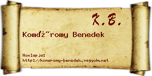 Komáromy Benedek névjegykártya