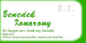 benedek komaromy business card